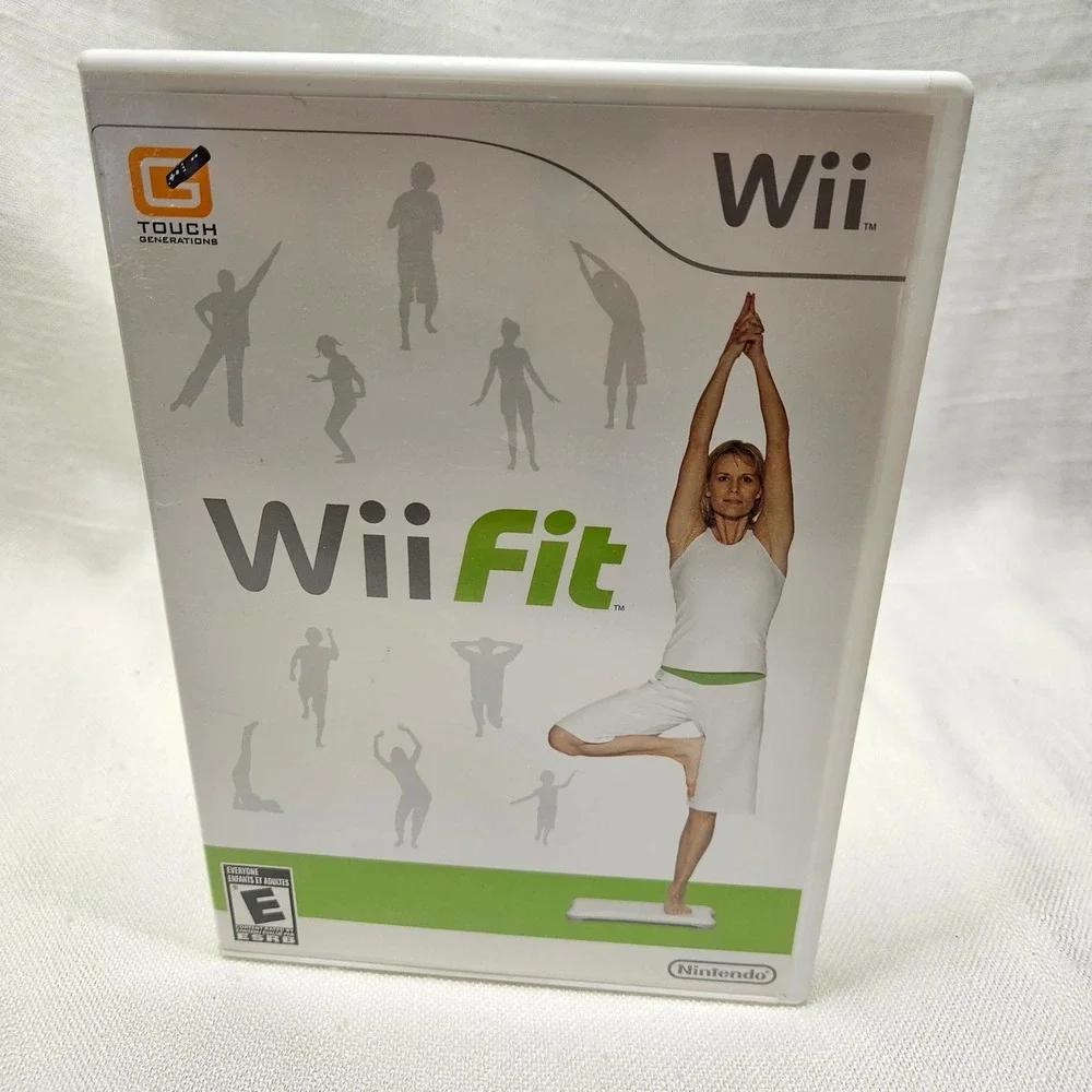 Nintendo Wii Fit‎ Video Game Wii White Green Fitness Yoga Exercise Manual CIB